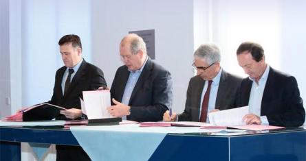 Frank Bournois, Patrick Gounelle, Michel-Edouard Leclerc was signing for The "Future of retail in Society 4.0" Chair.