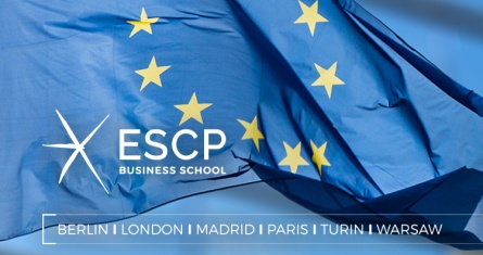 ESCP logo and European Flag